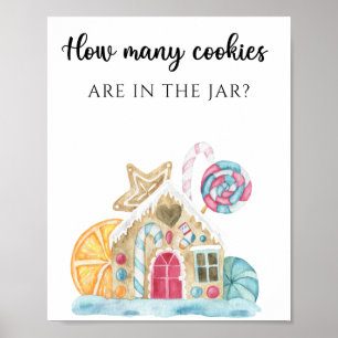 Gingerbread house - guess how many cookies poster