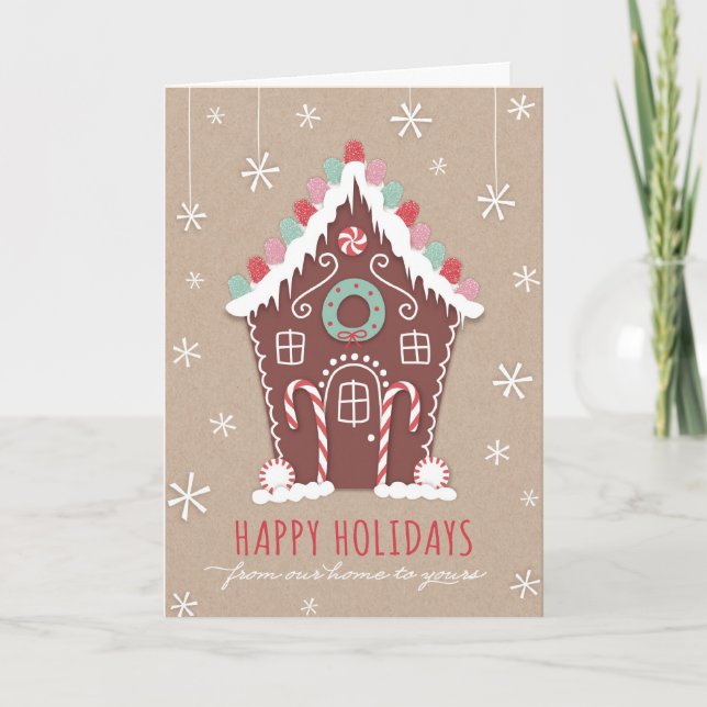 Gingerbread House Holiday Card (Front)