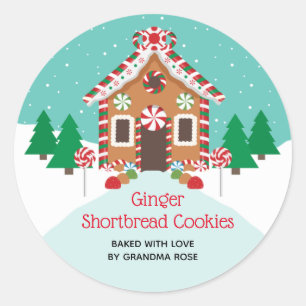 Gingerbread House Holiday Christmas Baking Classic Round Sticker