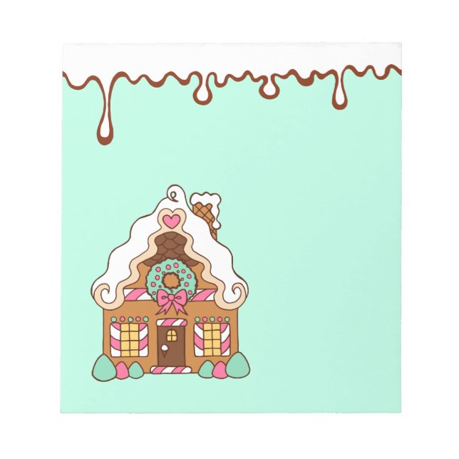 Gingerbread House Holiday Notepad (Front)