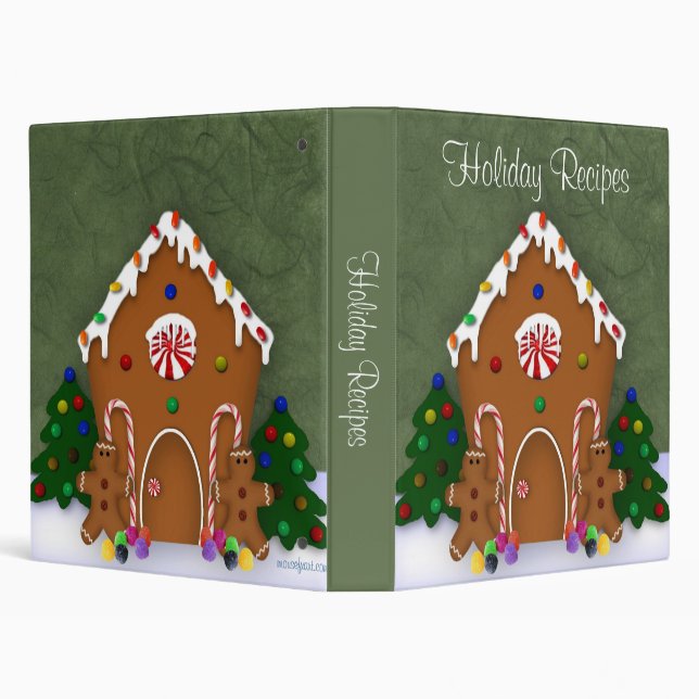 Gingerbread House Holiday Recipe Album Binder (Background)