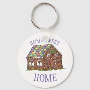 Gingerbread House Home Sweet Home Christmas Xmas Keychain