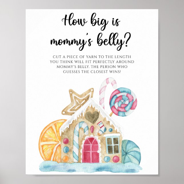 Gingerbread house - how big is mommy's belly game  poster (Front)