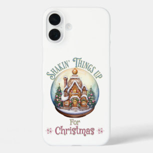 Gingerbread House in Snow Globe Christmas Holiday iPhone 16 Plus Case