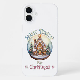 Gingerbread House in Snow Globe Christmas Holiday iPhone 16 Plus Case