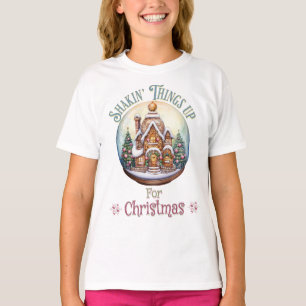 Gingerbread House in Snow Globe Christmas Holiday T-Shirt