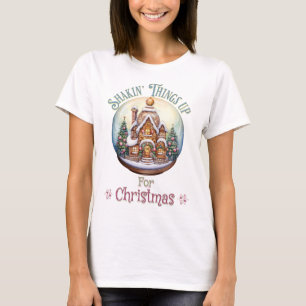 Gingerbread House in Snow Globe Christmas Holiday T-Shirt