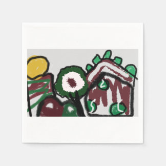 Gingerbread house joy love napkin