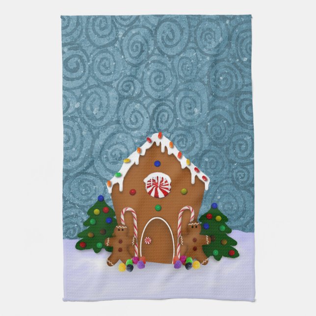 Gingerbread House Kitchen Towel (Vertical)