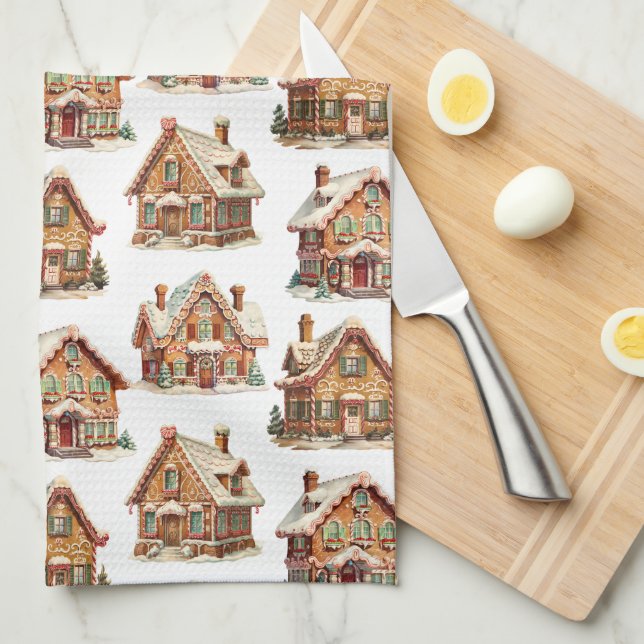 Gingerbread House Kitchen Towel (Quarter Fold)