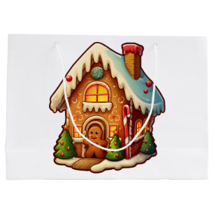 Gingerbread house large gift bag