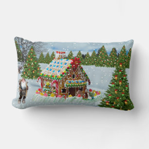 Gingerbread House Lumbar Pillow