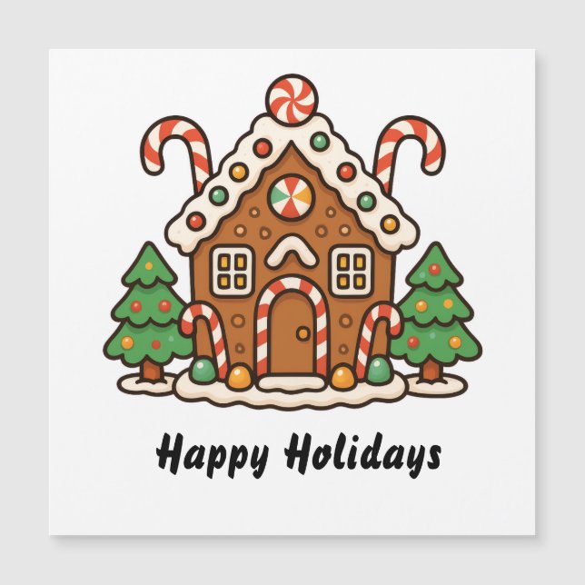 Gingerbread House Magnetic Card (Front)