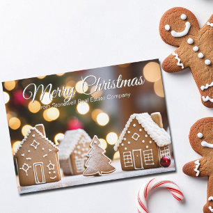 Gingerbread House Merry Christmas Real Estate  Holiday Card