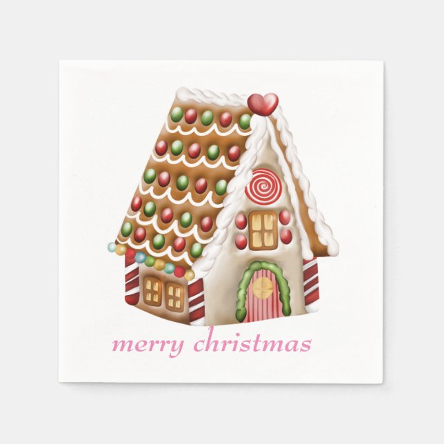 Gingerbread House Napkin (Front)