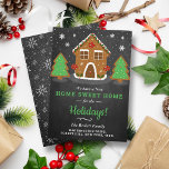 Gingerbread House New Home For The Holidays Holiday Card<br><div class="desc">Send a Christmas message and let your loved ones know you have moved this holiday time. The design is easy to personalize with your own wording and your family and friends will be thrilled when they receive these fabulous change of address holiday cards.</div>