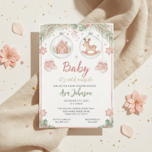 Gingerbread House Ornament Baby Shower Invitation