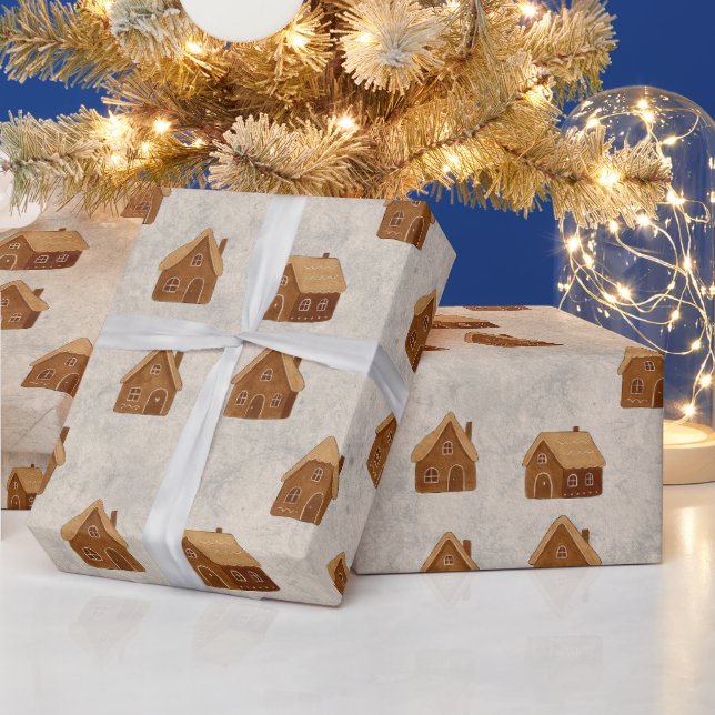 Gingerbread House Pattern Wrapping Paper (Holidays)