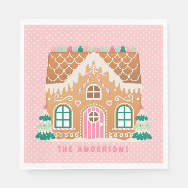 Gingerbread  House | Personalized  Napkins (Front)