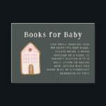 Gingerbread House Pink Baby Shower Book Request  Enclosure Card<br><div class="desc">Whimsical Christmas theme baby shower book request card featuring illustration of a gingerbread house with pink accent. The card asks guests to bring in a new or used children's book instead of a card.</div>