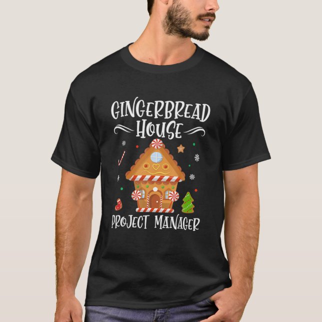 Gingerbread House Project Manager Baking Xmas Paja T-Shirt (Front)