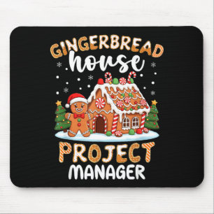 Gingerbread House Project Manager Christmas Cookie Mouse Pad