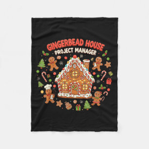 Gingerbread House Project Manager Cookie Baking Fu Fleece Blanket