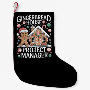 Gingerbread House Project Manager Cookie Baking  Small Christmas Stocking