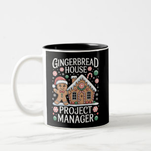 Gingerbread House Project Manager Cookie Baking Two-Tone Coffee Mug