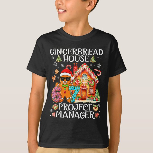 Gingerbread House Project Manager Decorating Bakin T-Shirt (Front)