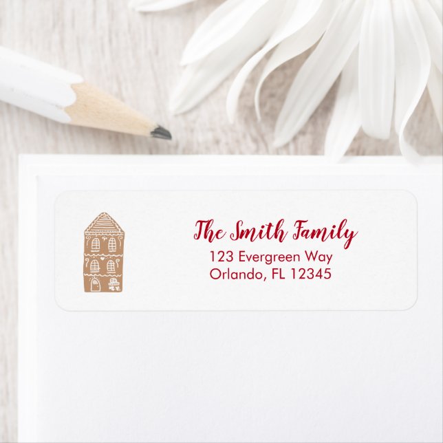 Gingerbread house Return Address Label (Insitu)