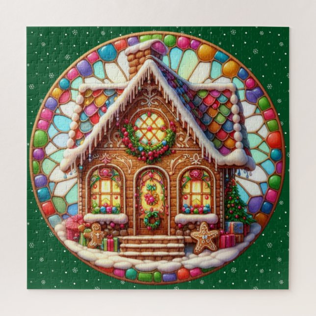 Gingerbread House Round Puzzle (Vertical)