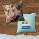 GINGERBREAD HOUSE SNOW GLOBE THROW PILLOW<br><div class="desc">Cute gingerbread house in a snow globe for the perfect Christmas memory</div>