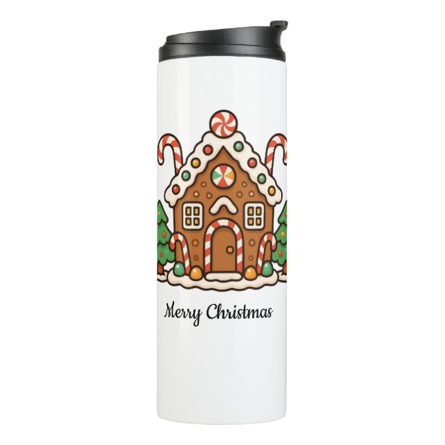 Gingerbread House Thermal Tumbler (Rotated Left)