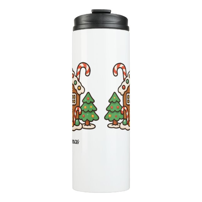 Gingerbread House Thermal Tumbler (Front)