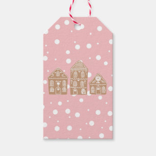 Gingerbread House Village Illustration Gift Tags