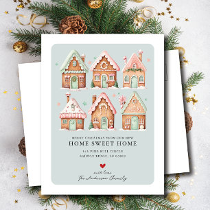 Gingerbread House Village Moving Announcement  Postcard