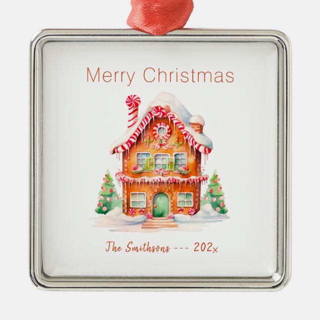 Gingerbread House Vintage Christmas Ornament (Front)