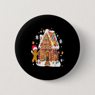Gingerbread Houses And Snowflakes Sweet Christmas  2 Inch Round Button