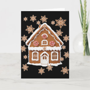 Gingerbread Houses And Snowflakes Sweet Christmas  Card