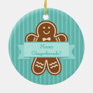 Gingerbread Hugs Ceramic Ornament