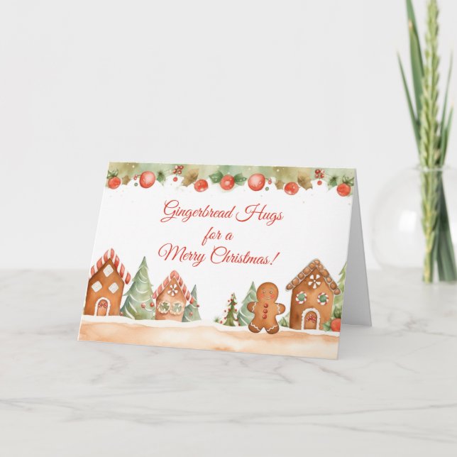 Gingerbread Hugs Christmas Card (Front)
