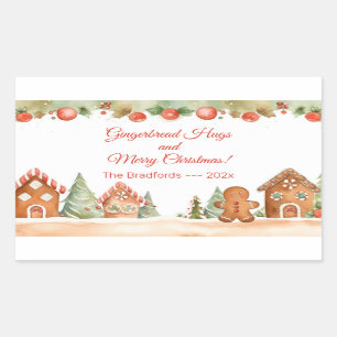 Gingerbread Hugs Christmas Card Sticker