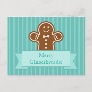 Gingerbread Hugs Holiday Postcard