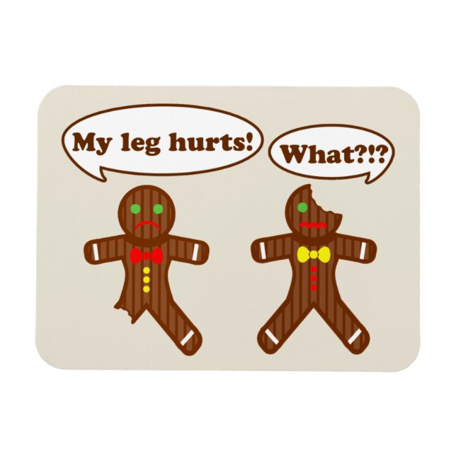 Gingerbread Humour (green) Magnet (Horizontal)