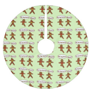 Gingerbread Humour Pattern Brushed Polyester Tree Skirt
