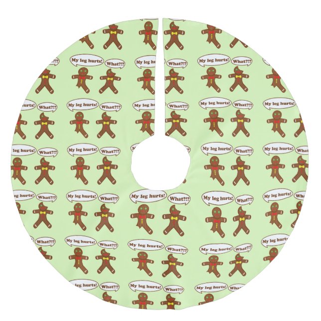 Gingerbread Humour Pattern Brushed Polyester Tree Skirt (Front)