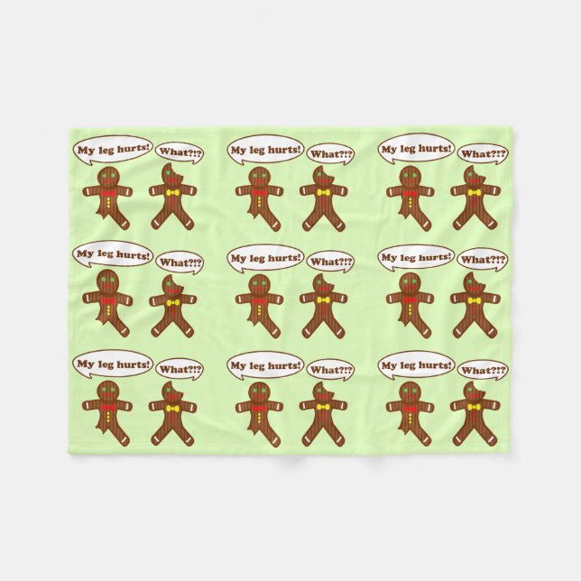 Gingerbread Humour Pattern Fleece Blanket (Front (Horizontal))