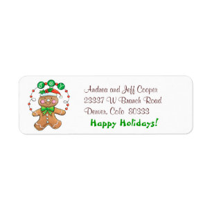 Gingerbread Joy Christmas Return Adresse