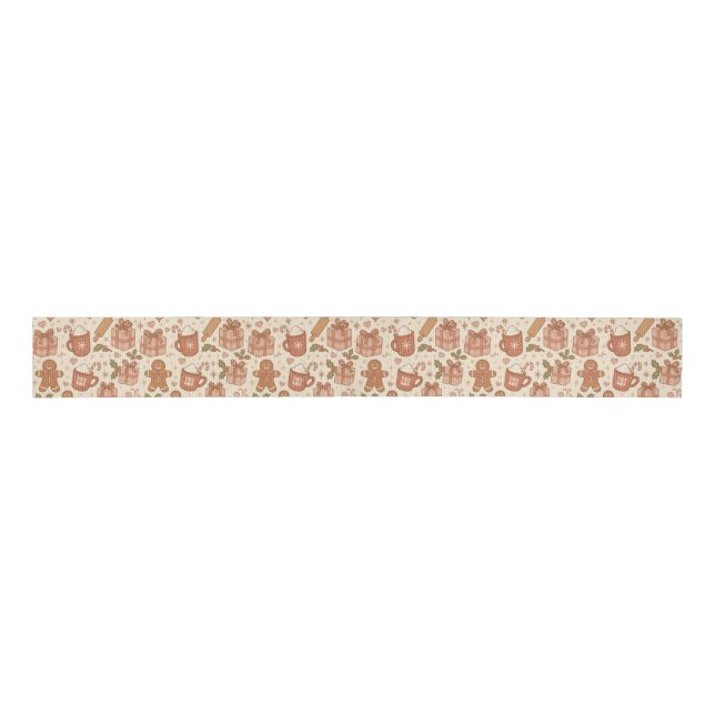 Gingerbread Joy Grosgrain Ribbon (Front)